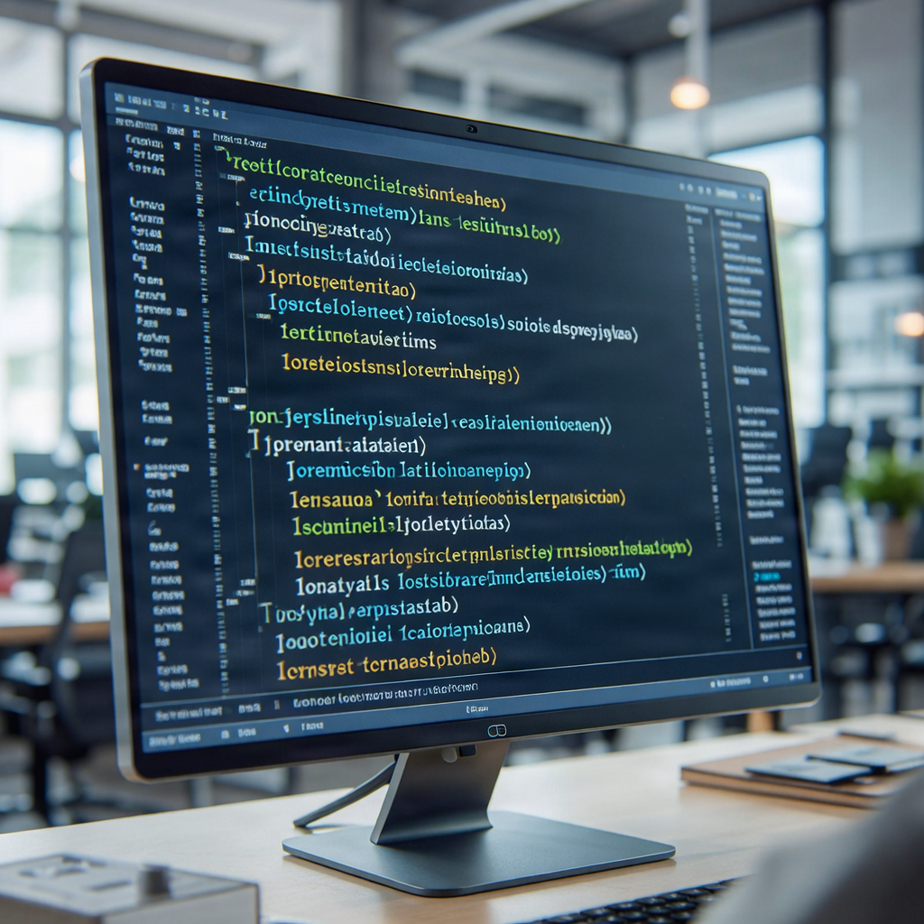 Software developer coding on laptop representing Custom Application Development